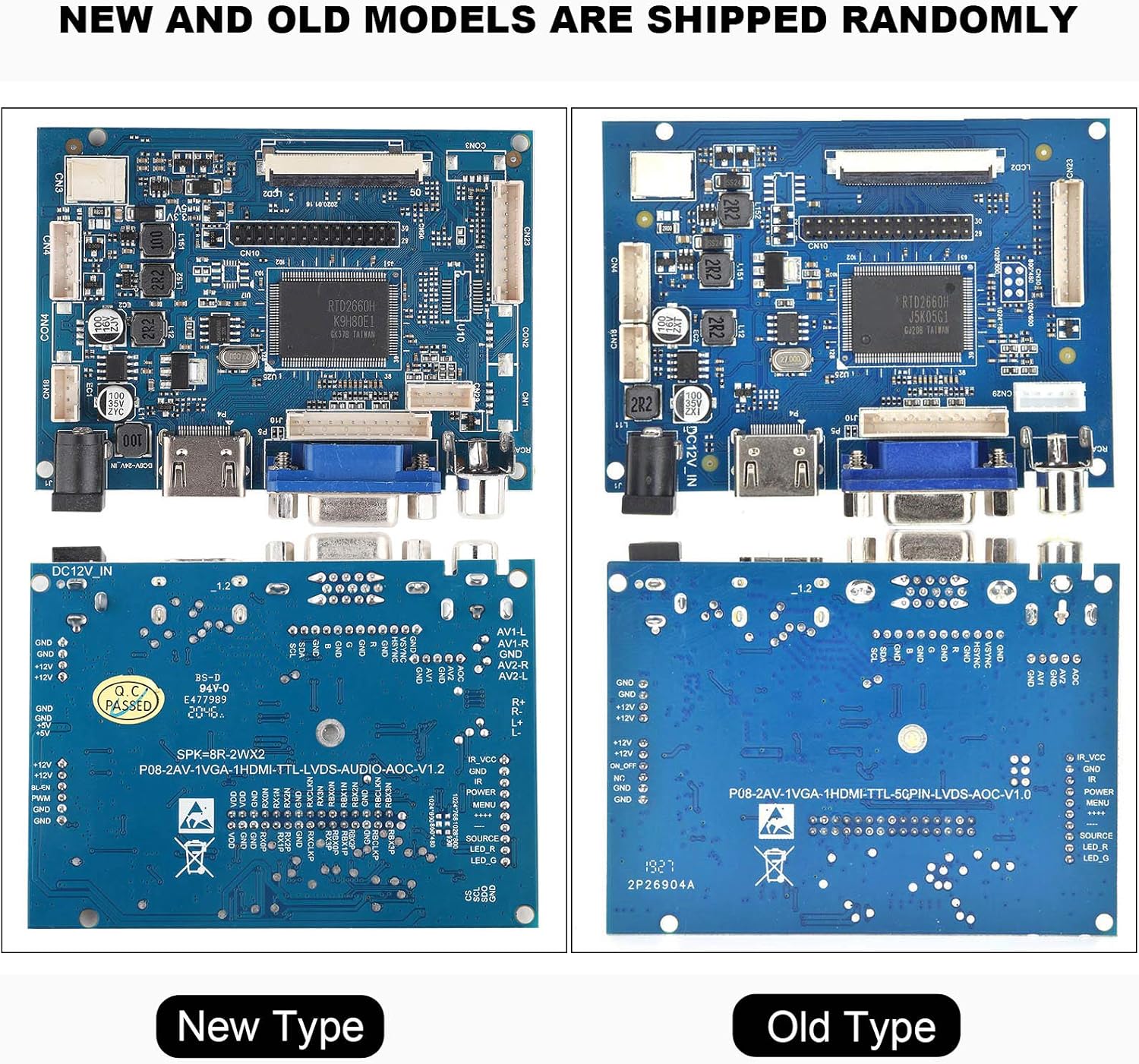 VGA LCD Controller Board, HDMI VGA 2AV Reversing Driver Board for 7inch AT070TN92 800x480 LCD Display, Computer Monitor Stands