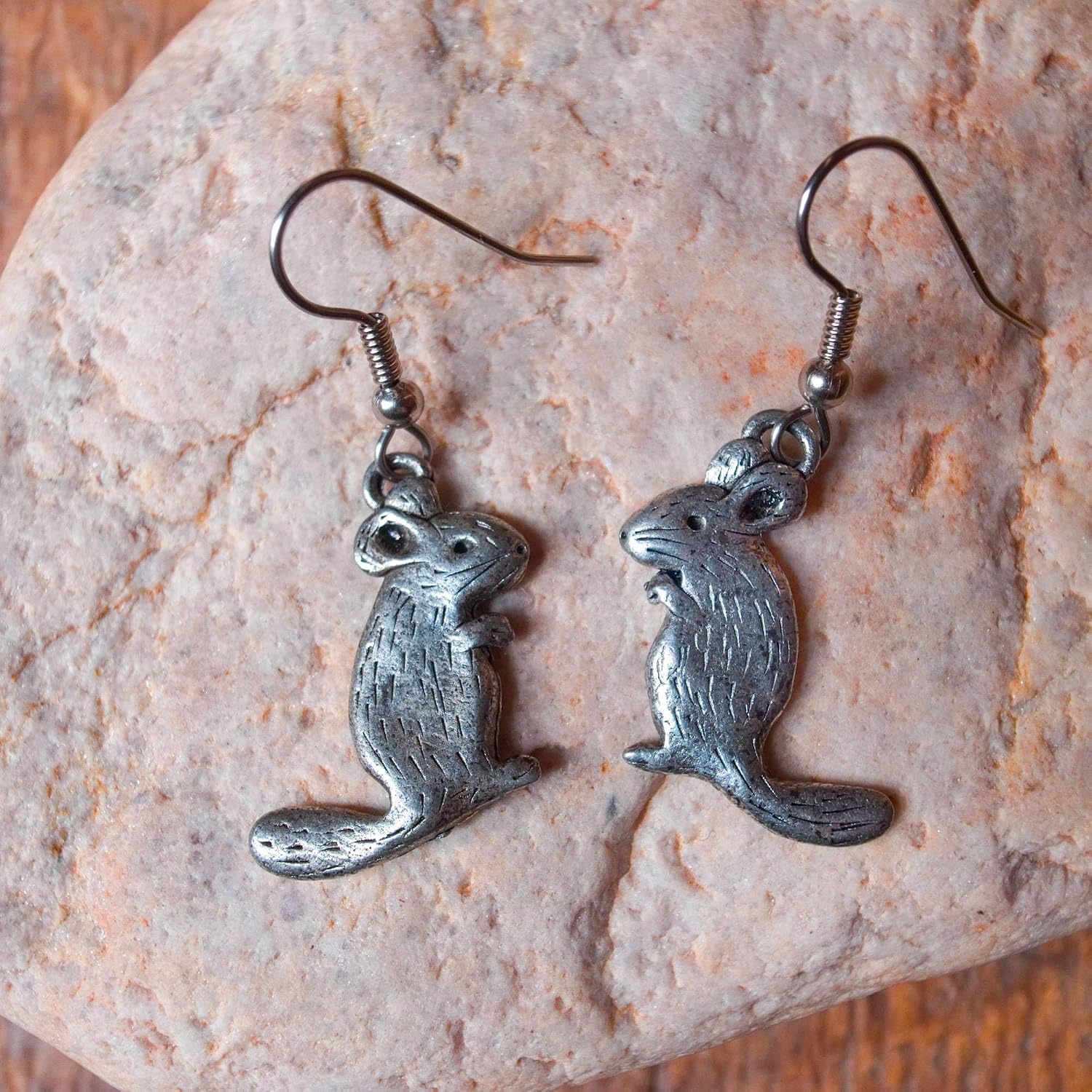 Small Pet Earrings – Guinea Pig Earrings for Women – Handcrafted – Made in the USA – Chinchilla Dangles – Hedgehog Gifts