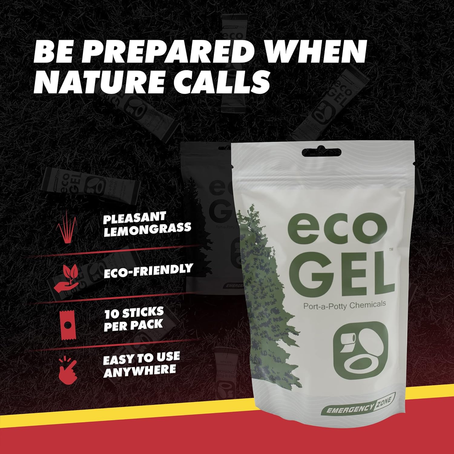 Emergency Zone Eco Gel Port-a-Potty Chemicals - Liquid Waste Gelling and Deodorizing Powder - 30 Pack : Sports & Outdoors