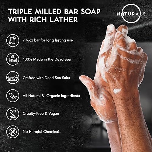 Miniatura 6 de O Naturals Barra de jabón exfoliante de madera de cedro de 7.76 onzas (3 unidades) - Jabón de grano pesado para hombres - Jabón en barra de