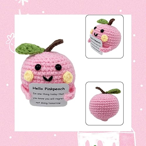 Miniatura 3 de Mini divertidos regalos de lana de papa positiva, muñeco creativo de punto, lindo juguete con tarjeta de afirmación positiva, buena suerte, alienta,