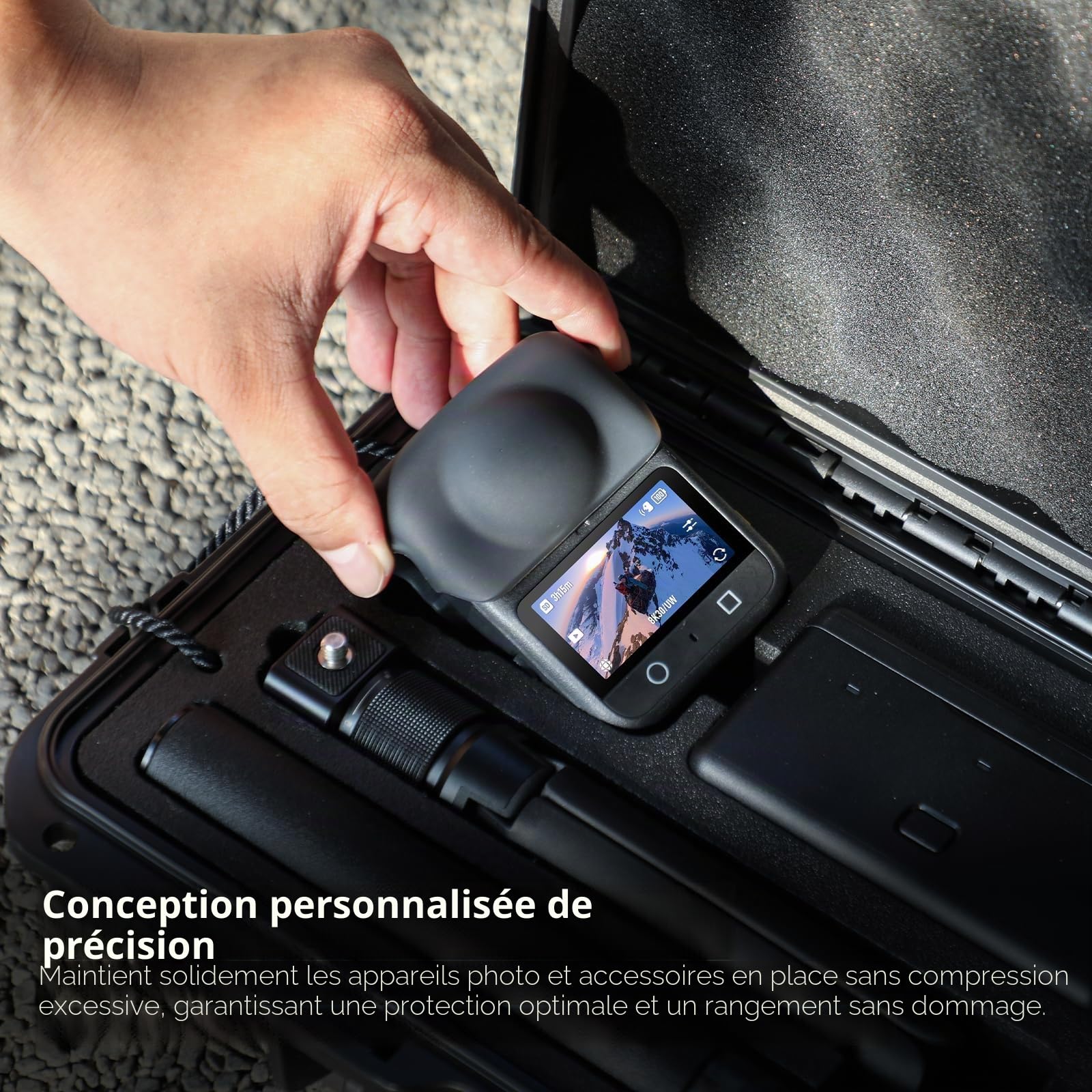 AMAZEAR Osmo 360 Housse rigide, double couche IP67 étanche antichoc pour DJI Osmo 360 Adventure Combo Accessoires, housse portable compacte légère