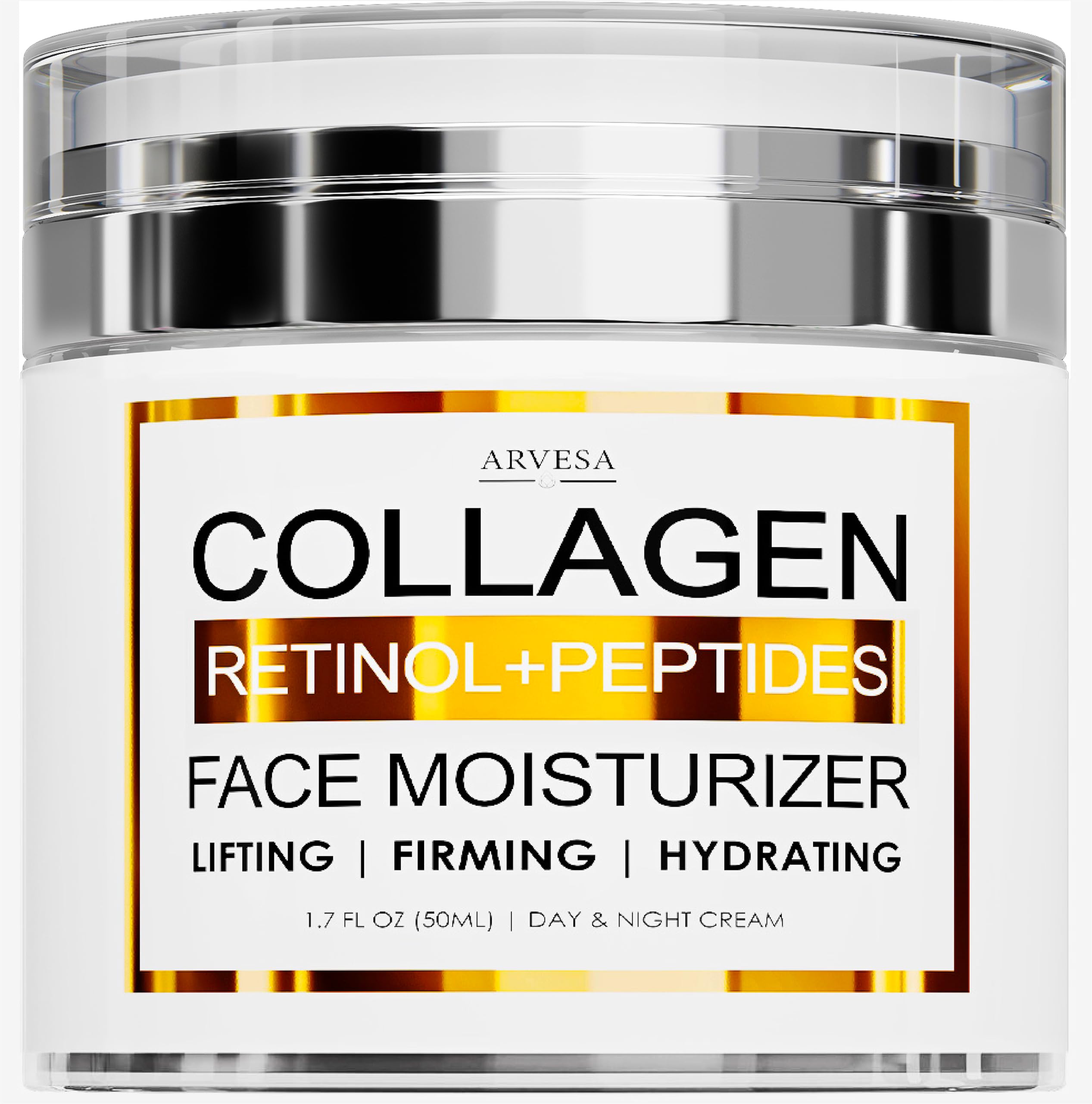 Collagen Cream - Anti Aging Face Moisturizer - Wrinkle Cream for Women and Men with Retinol, Peptides and Hyaluronic Acid - Day and Night - Best Facial Moisturizer - Neck & Décolleté