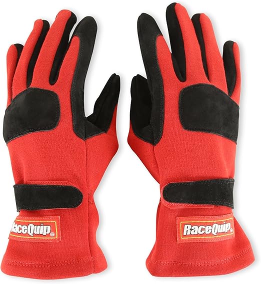 RaceQuip® 355013RQP 355 Series Driving Gloves - SFI 3.3/5 - Black/Red - Medium