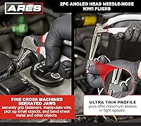 Vista 3 de ARES 51018 - Juego de alicates de punta de aguja kiwi con cabeza angulada de 2 piezas - Alicates de 6 y 8 pulgadas - Mangos de doble inyección