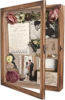 GraduatePro 11x14 Shadow Box Frame Carbonized Black - Real Glass Hinged Door Display Case for Wedding Bouquets, Medals, Photos & Memorabilia