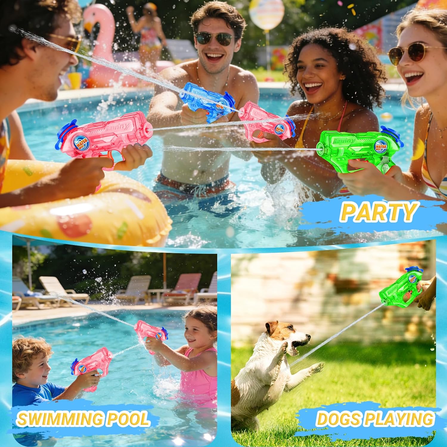 Water Gun for Kids Toddler: 6 Pack Mini Water Guns Squirts Small Soaker Pistol Super Blasters with Trigger for Boys Girls Summer Swimming Pool Beach Water Outdoor Fighting Party Bath Ideas Gift Toys