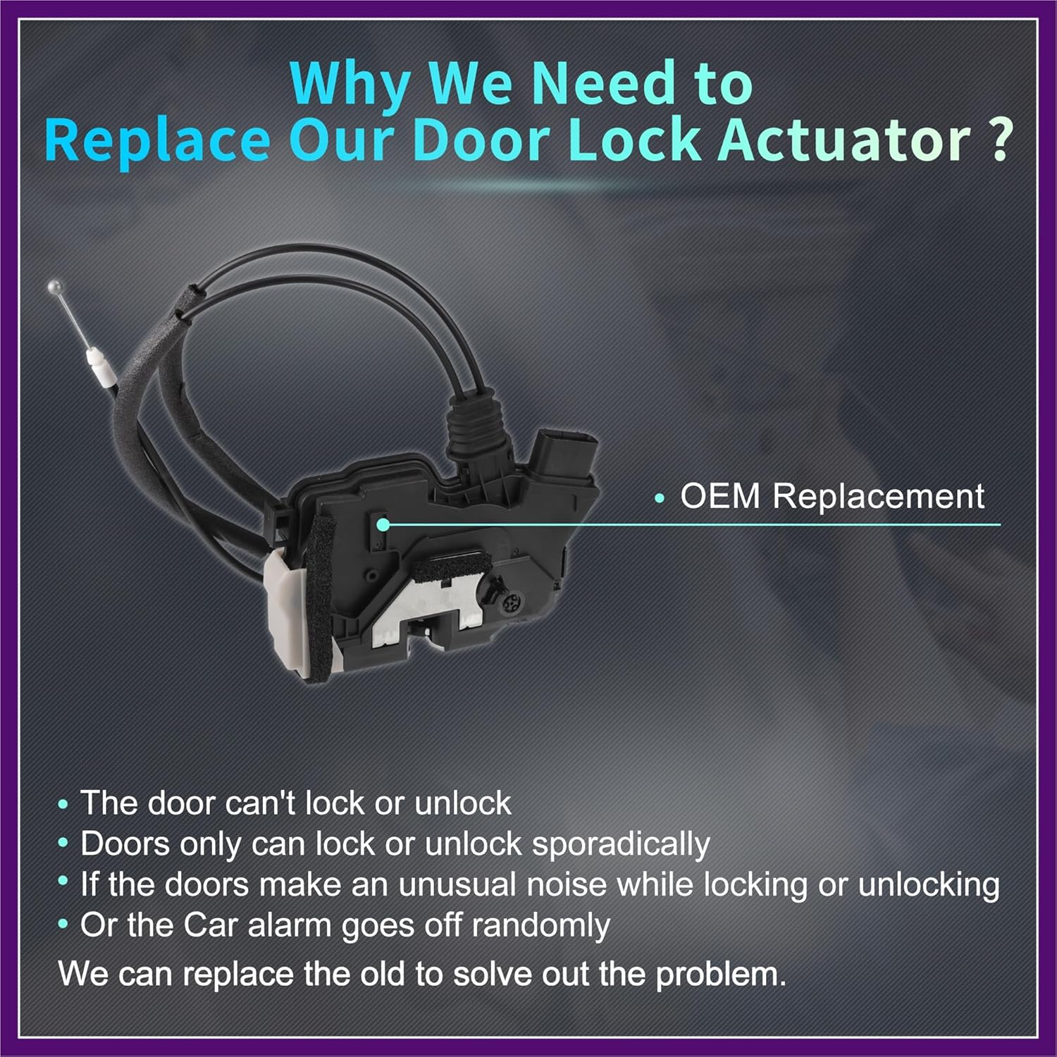 Replacement Rear Left Driver Side Power Door Lock Actuator Motor with Cable for Kia Sorento 2009 11-14 Door Latch Actuator Assembly Replace No.814102P000 Black Premium Fit Design