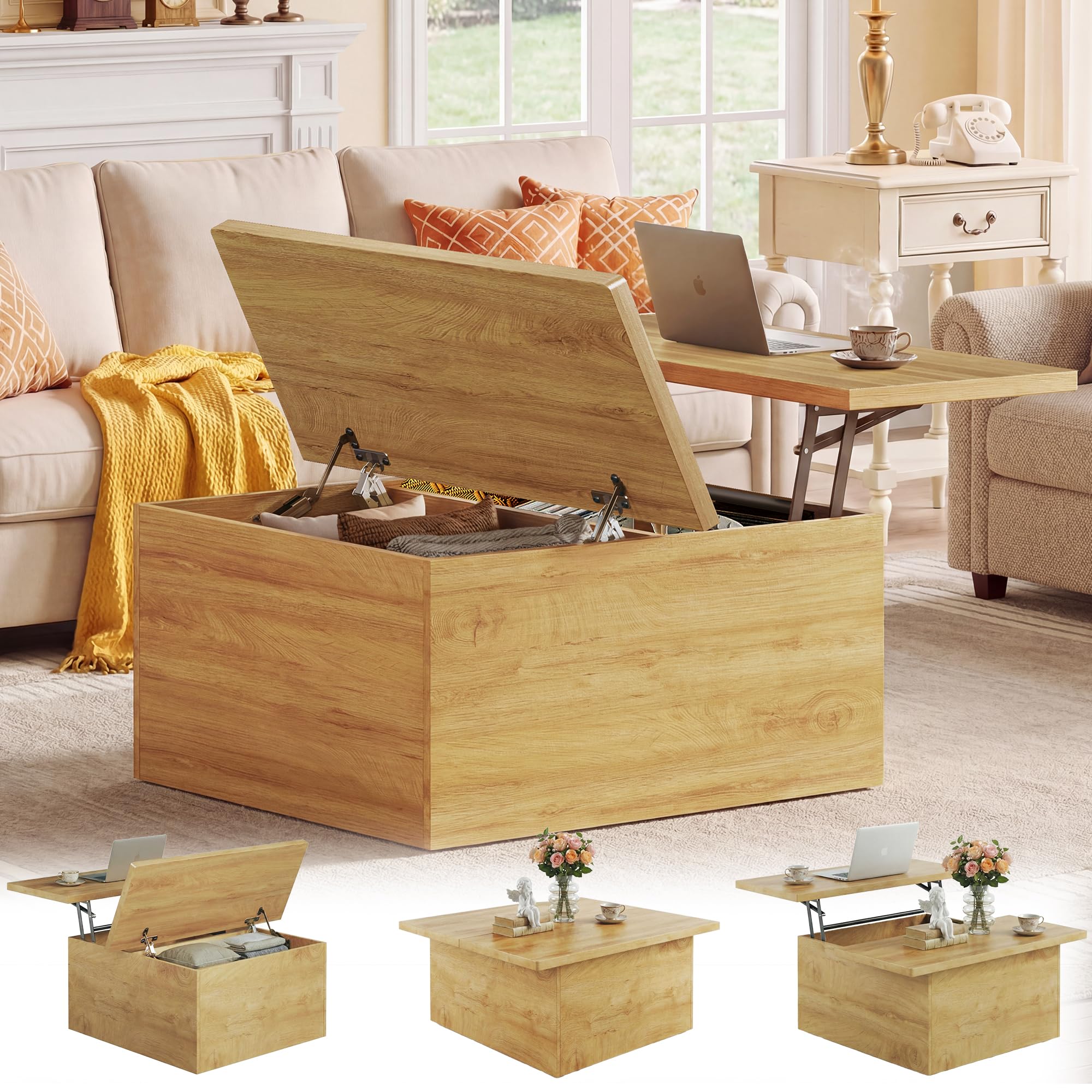 Lift Top Coffee Table 4 in 1 Square Coffee Table with Storage 31 5 Coffee Tables with Lifting