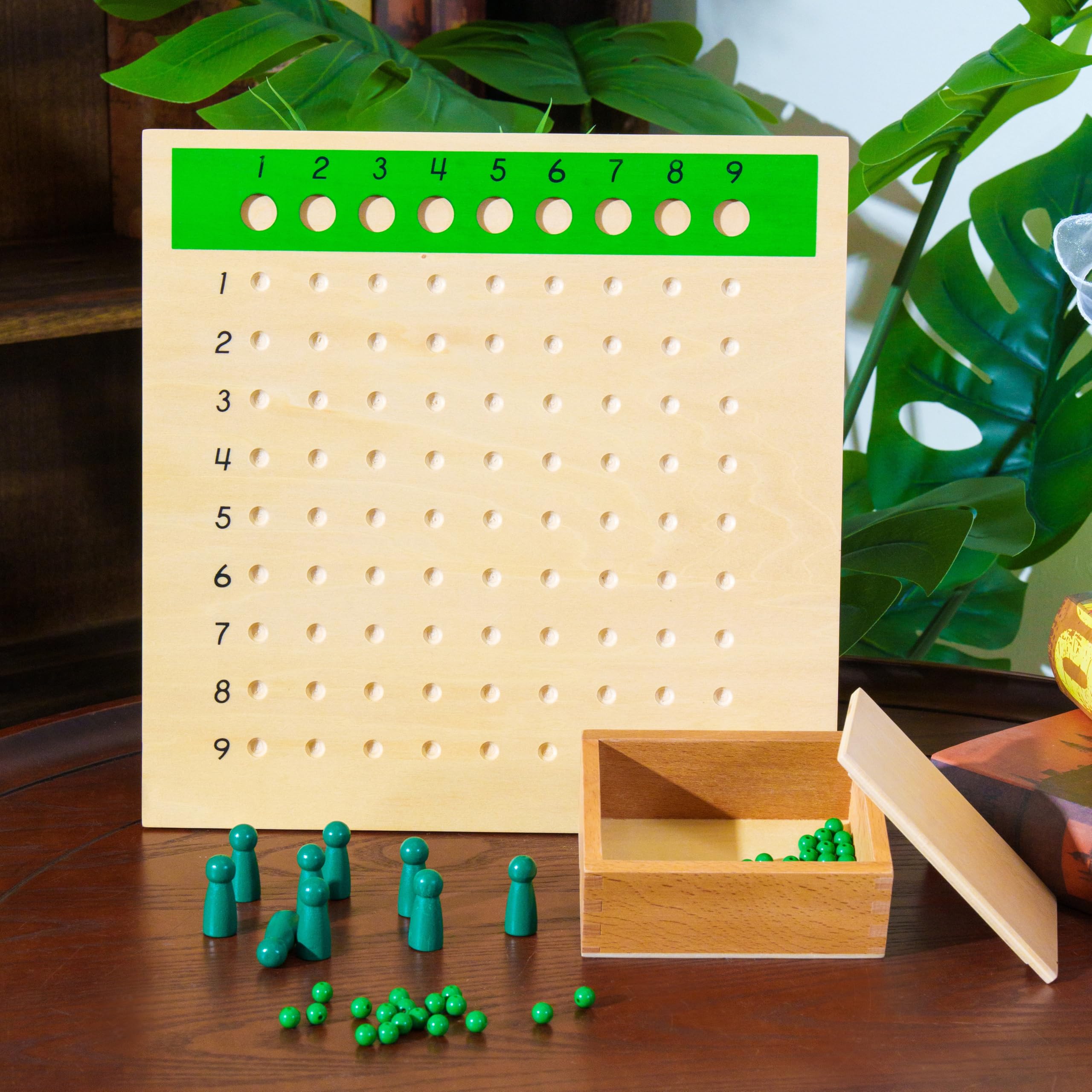 Montessori materiały matematyczne – drewniana zabawka edukacyjna do liczb i liczb, przedszkola i szkoły podstawowej, domowej i klasy od 3 lat (deska podziałowa Montessori)