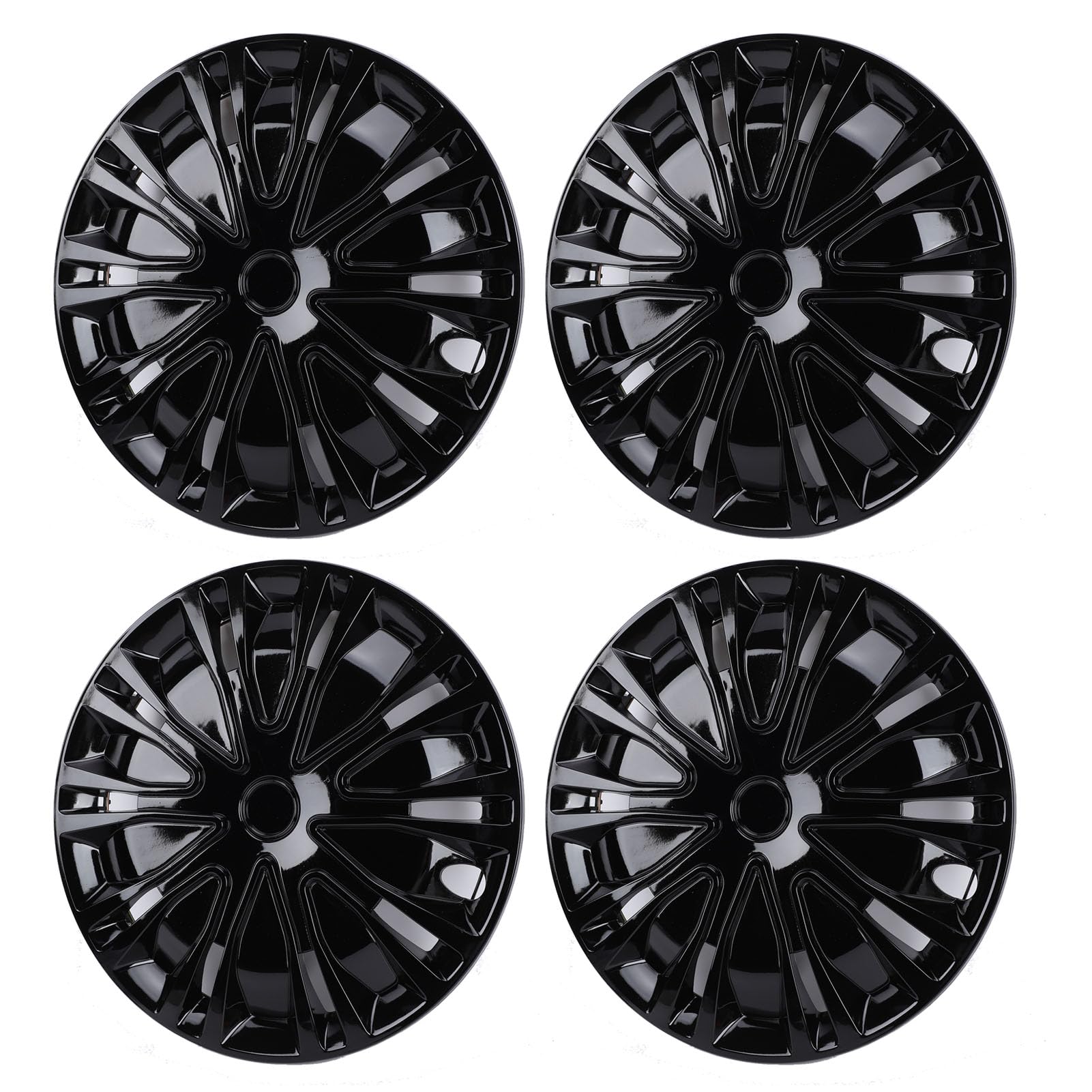 Osłona Felgi Kołpaki, 4 szt. Ozdobne Kołpaki 14 Cali Stylowy Klips R14 Zamiennik dla AX (BLACK)