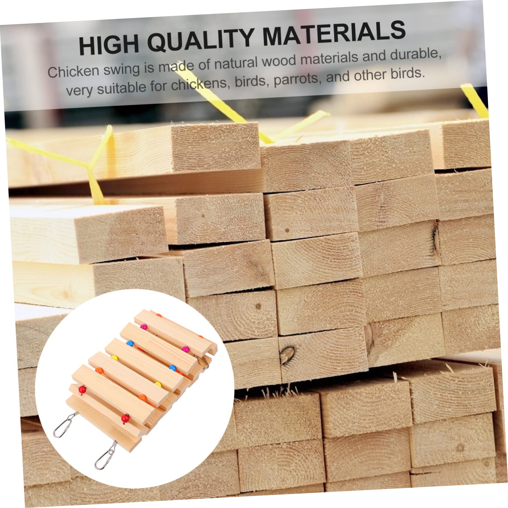 Mipcase Juguetes para Gallineros Percha para Pollos de Madera Escalera de Juguete para Aves de Corral Soporte para Gallinas