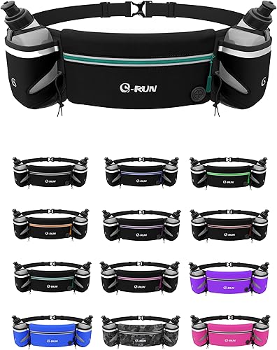 Miniatura 1 de Cinturón de hidratación para correr con botellas de 2 x 10 onzas, cinturones de agua para mujeres y hombres, cinturón de iPhone para cualquier