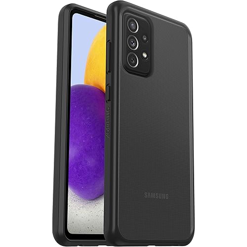 OtterBox Sleek Series Case for Galaxy A72, Shockproof, Drop Proof, Ultra-Slim, Protective Thin Case, Tested to Military Standard, Clear/Black, No Retail Packaging
