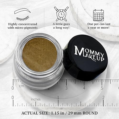 Miniatura 6 de Mommy Makeup Delineador de ojos de gel impermeable en Olive It Up (A verde oliva profundo con brillo dorado)  Delineador de ojos crema de larga