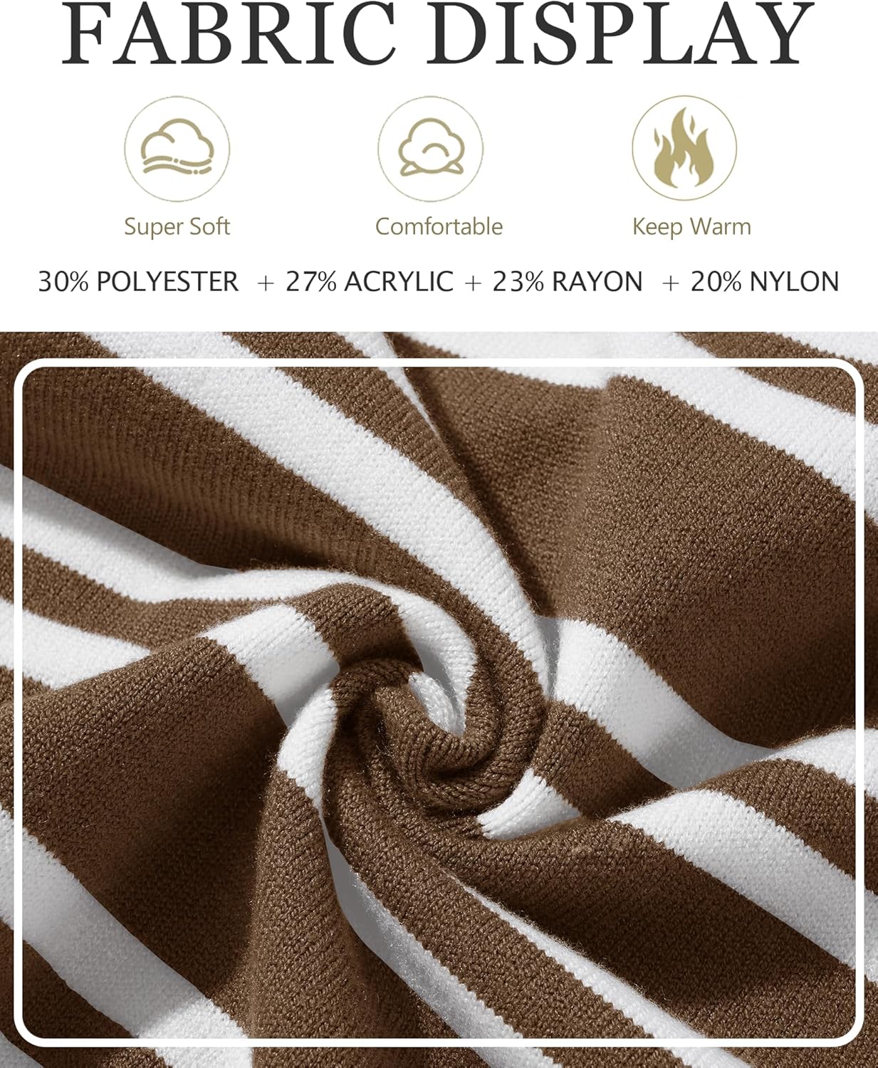 YUCOLEN Womens Striped Sweaters Casual Crewneck Long Sleeve Knit Pullover for Fall Winter - Image 4