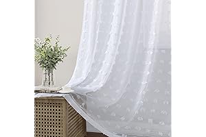 Hokibero Pom Pom Puff Sheer Curtains