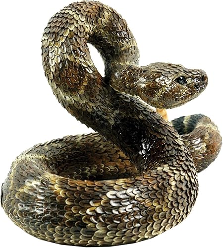 Miniatura 4 de Michael Carr Designs Western Diamondback Rattlesnake L - Figura de serpiente para exteriores, para jardines, patios y césped (80057), color marrón