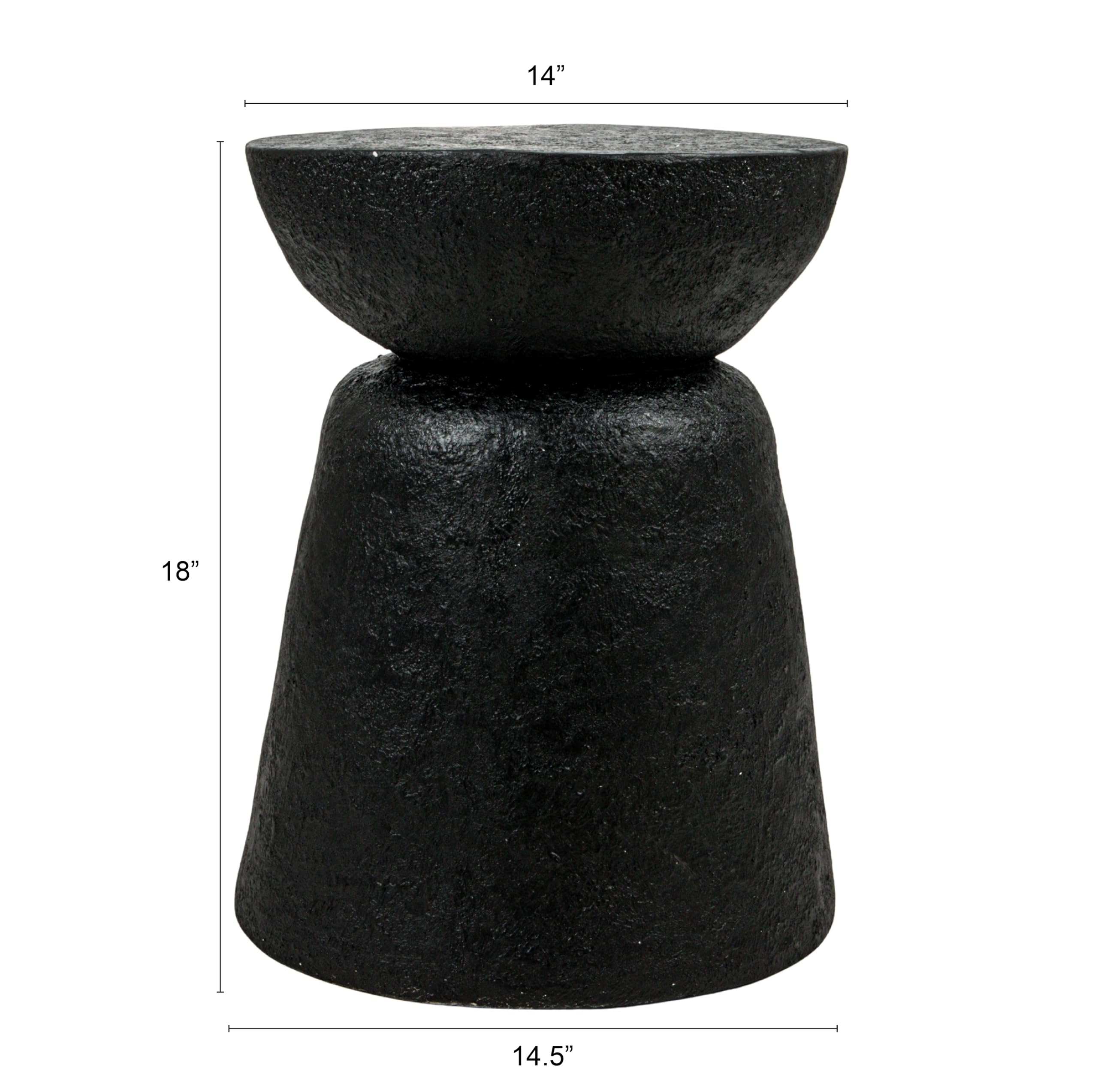 Creative Co-Op Magnesium Oxide Pedestal Side Table, Black