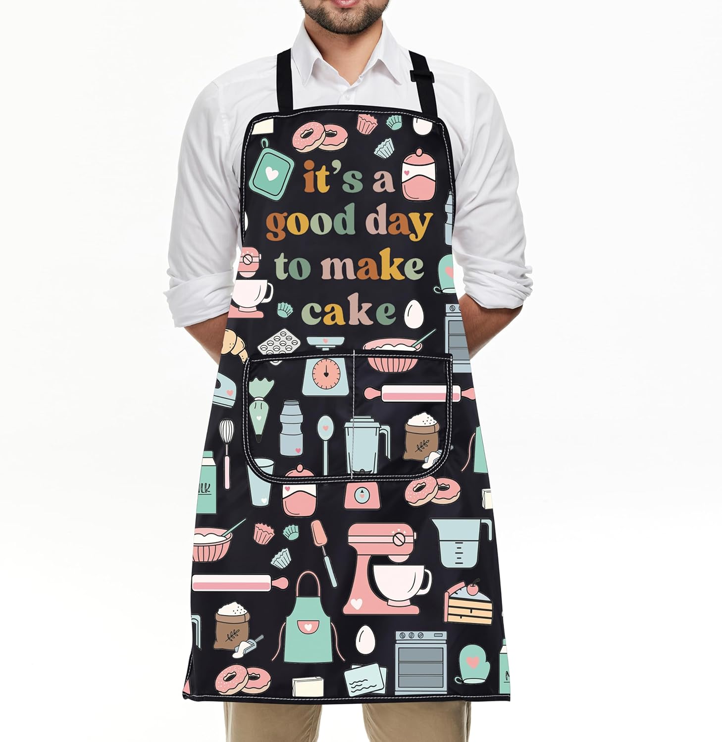 FUSTMW Cake Maker Gifts for Baker Kitchen Baking Apron with Pocket Baker Gifts for Dessert Makers Pastry Chef Apron - Image 7