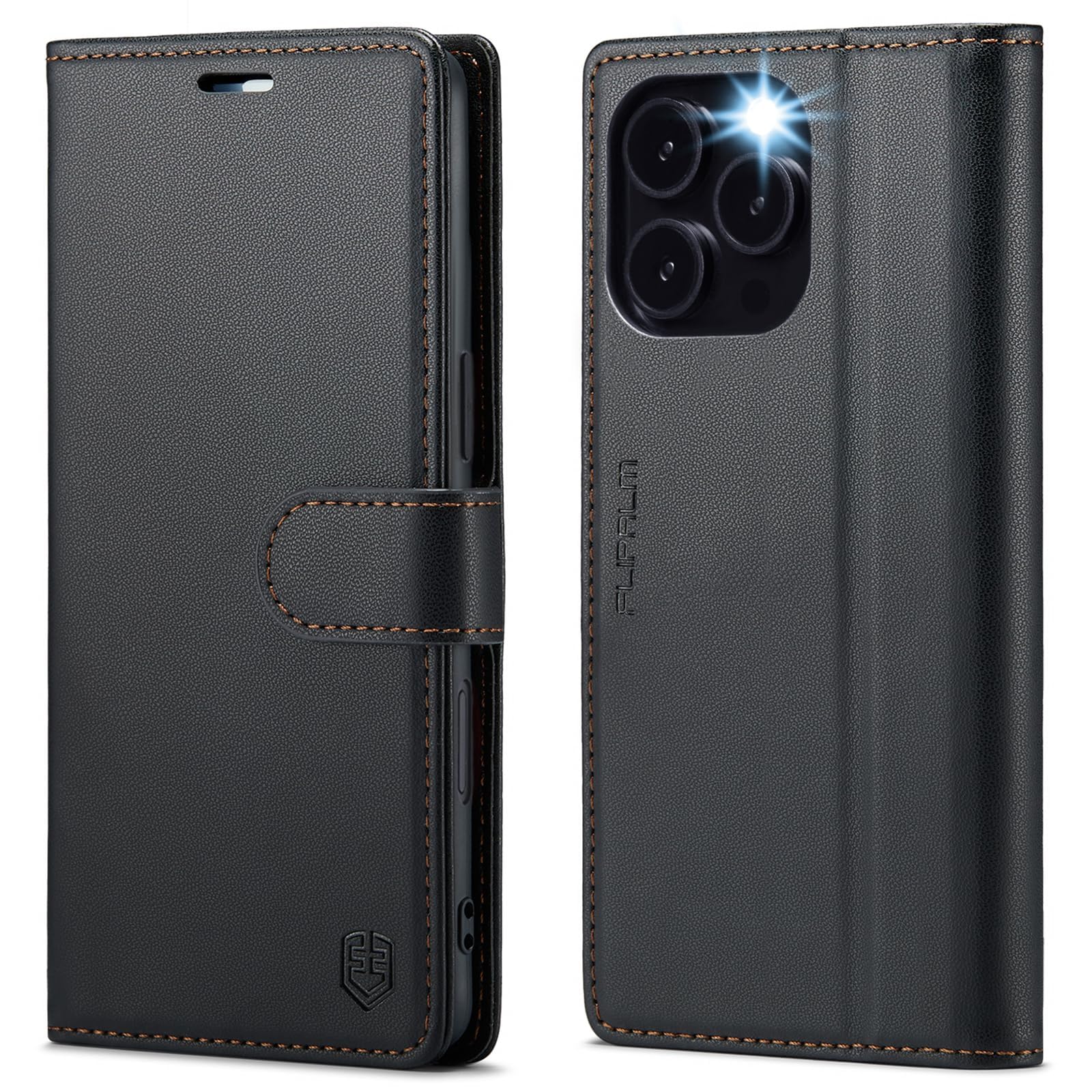 Wallet Case for iPhone 15 Series, RFID Blocking Credit Card Holder, PU Leather Folio Flip Kickstand Protective Shockproof Cover for Apple 15 Series (Black, iPhone 15 Pro Max - 6.7")