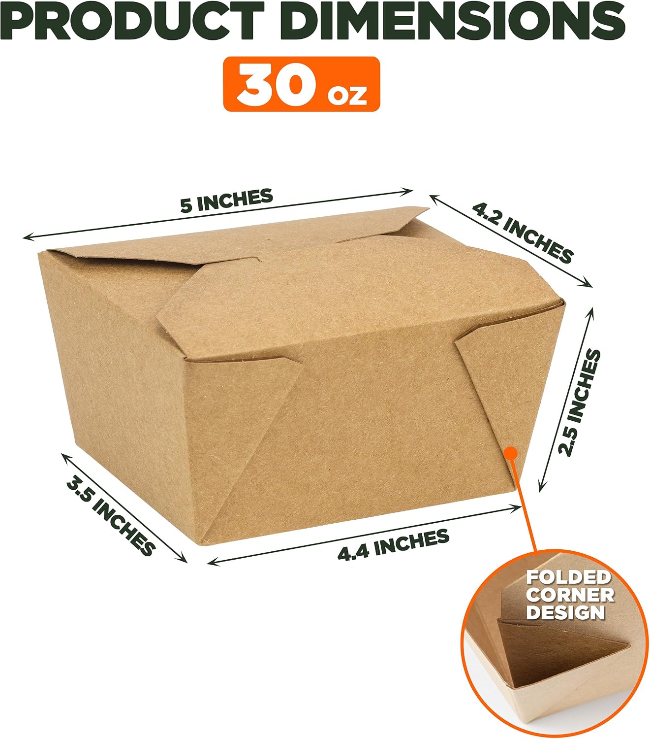 Fit Meal Prep 50 Pack 30 Oz Paper Food Containers To Go Boxes for Food Take Out - Microwaveable & Leakproof