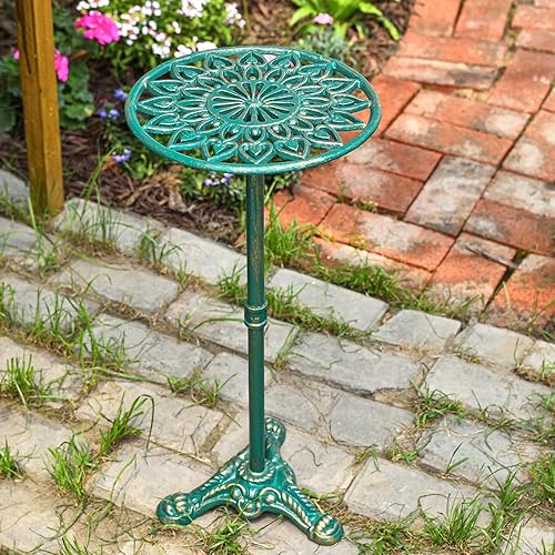 Sungmor Soporte para plantas en maceta de hierro fundido resistente, soporte de metal de 24.2 pulgadas de alto, soporte de flores de estilo vintage