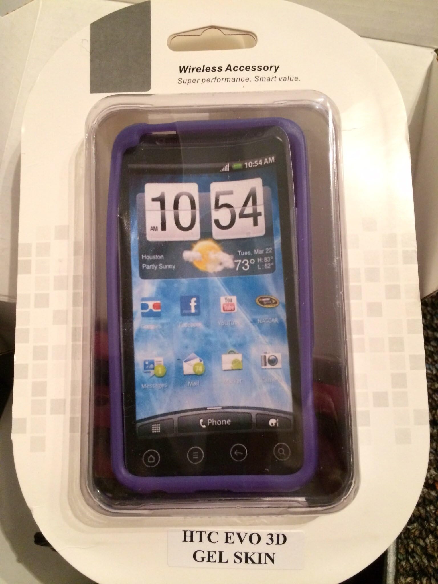 Purple Gel Skin Case for HTC EVO 3D