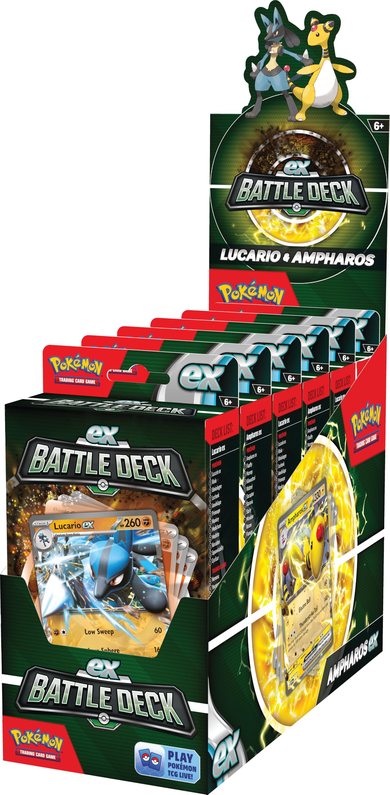 Amazon.com: Pokémon Trading Card Game Ex Battle Decks Lucario or Ampharos :  Toys & Games