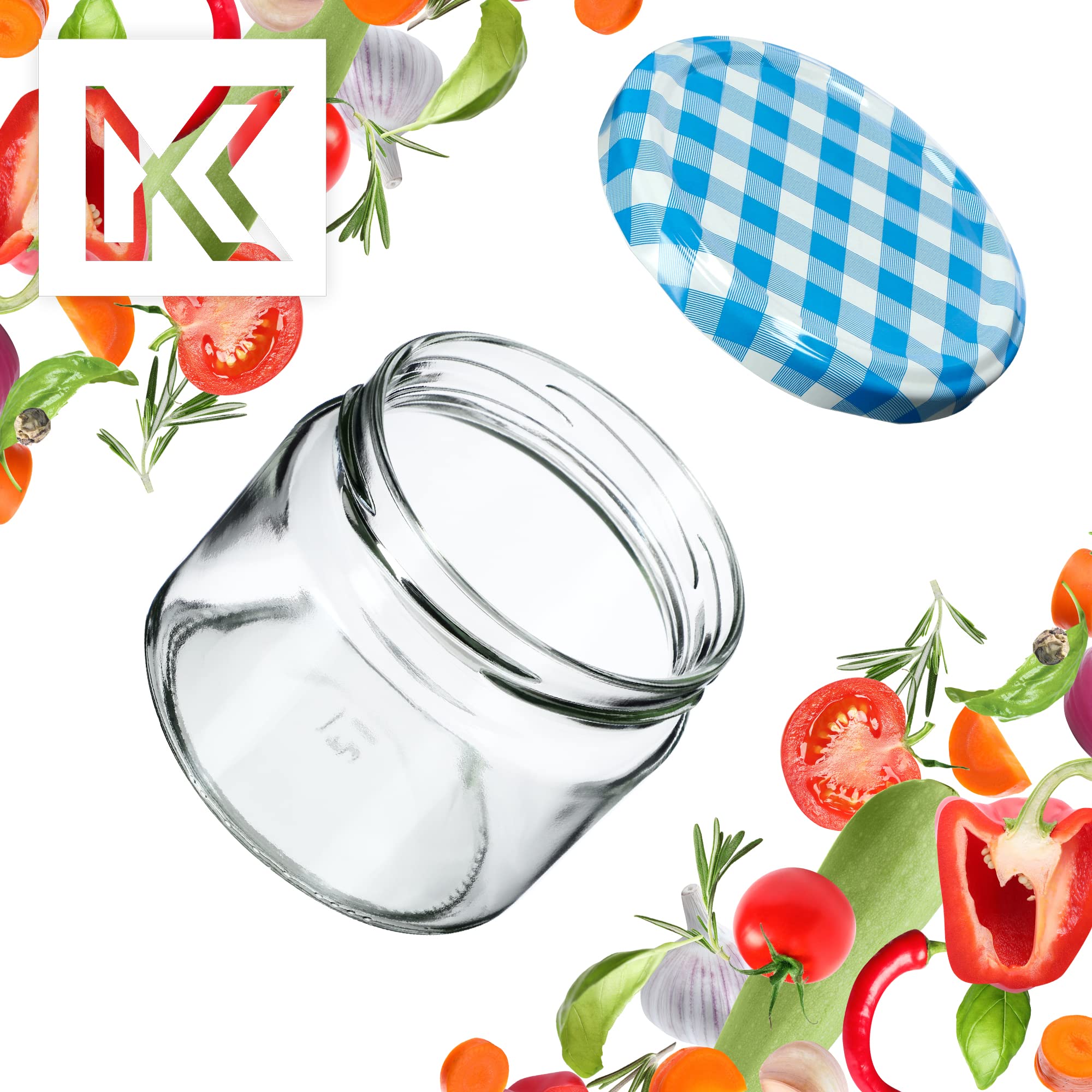 KADAX Frascos de Vidrio con Tapa, Tarros de Conservas con Tapa de Rosca, Tarros de Mermelada de 330 ml, Tarros para Mermeladas, Miel, Tarros con Tapón de Rosca (Plata/10 Unidades