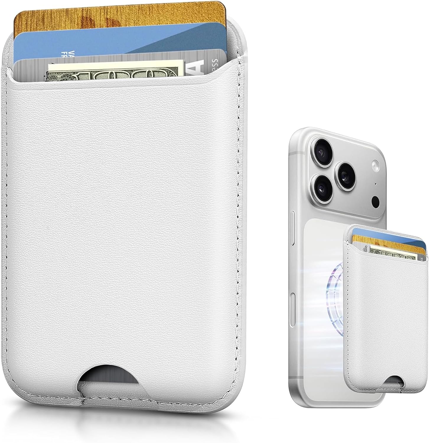 KPNEOL Magnetic Mag-safe Wallet Cell Phone Card Holder for Phone Case