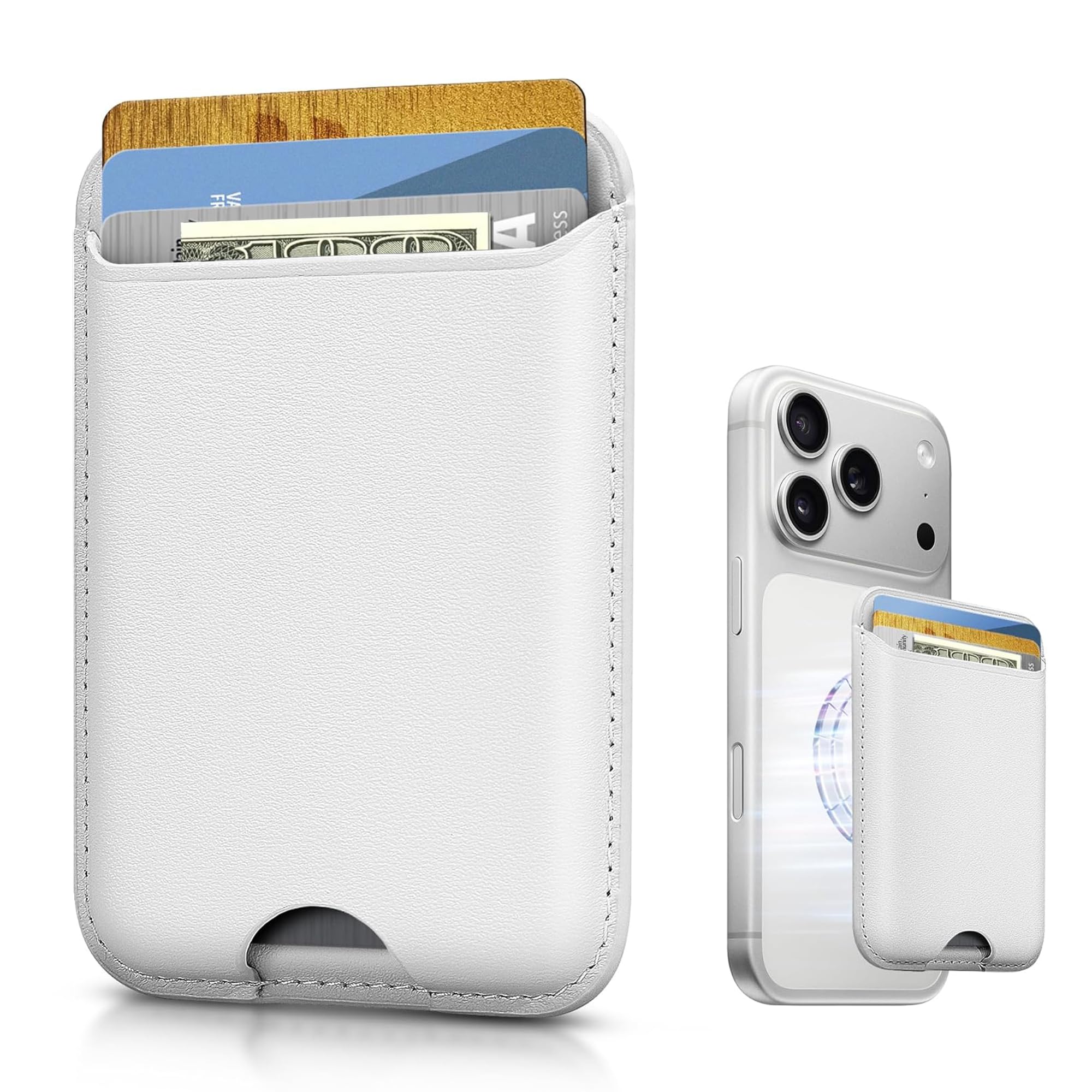 KPNEOL Magnetic Mag-safe Wallet Cell Phone Card Holder for Phone Case