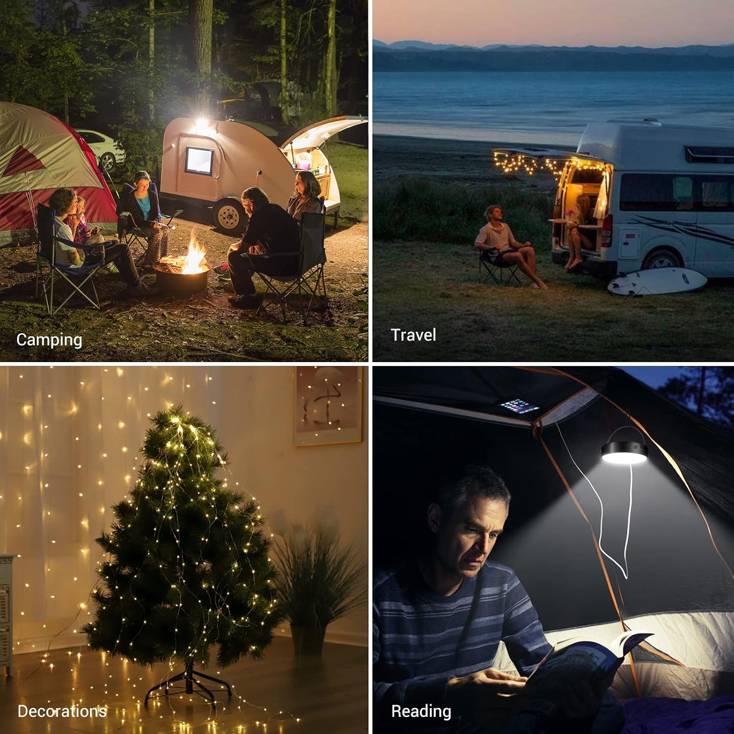 Camping String Light, Solar String Light with Camping Lantern (3 in 1 Design), Rechargeable and Portable for Camping,Emergency, Hiking. - Image 7