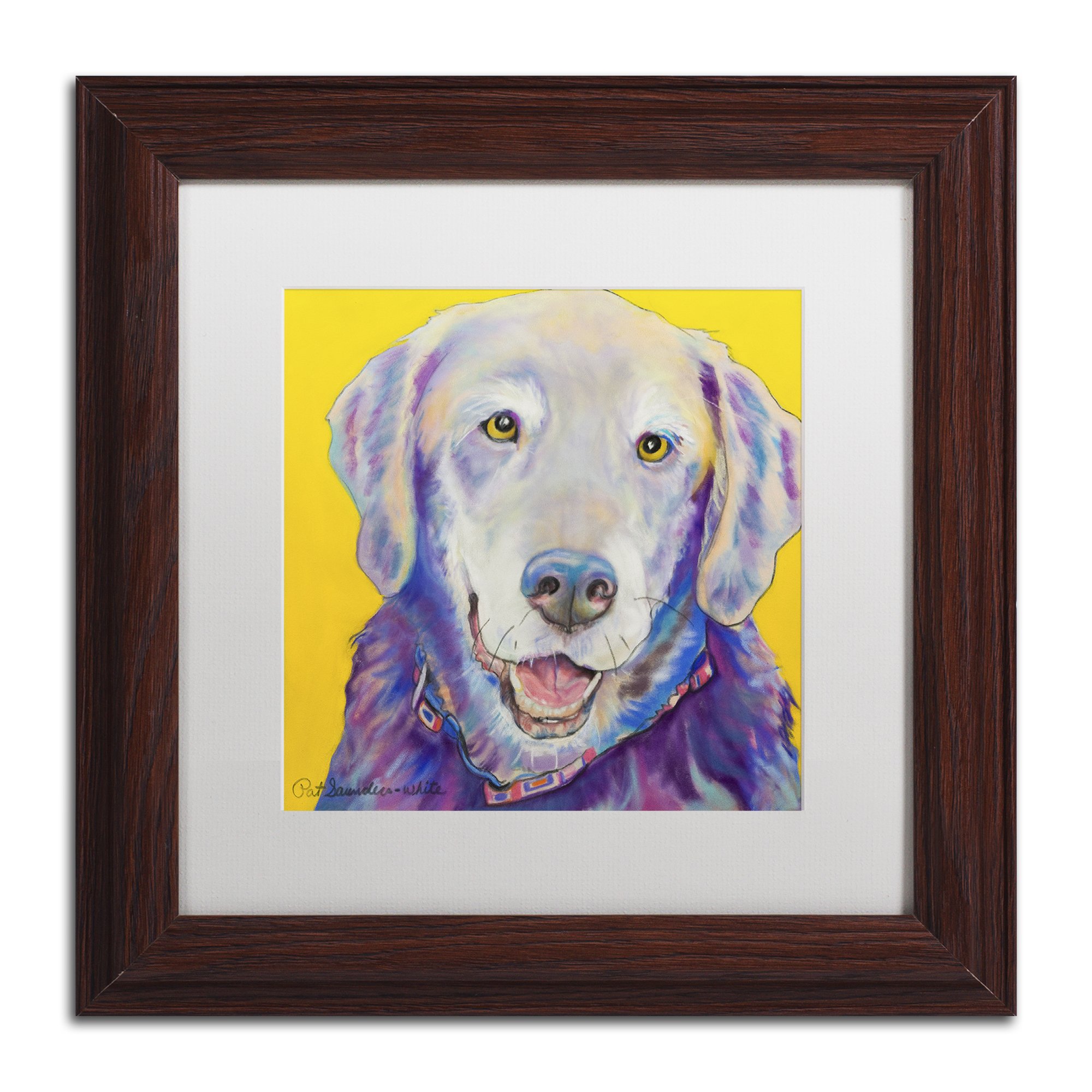 Willie by Pat Saunders-White, White Matte, Wood Frame 11x11-Inch