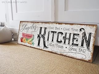 6"X 16" Rustic Farmhouse Modern Kitchen Sign Farm Wall Decor Breakfast Nook Art Gift Idea Mom Wood Canvas for Front Door Welcome Porch Sign