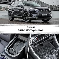 Vista 2 de 2PCS Center Console Organizer Tray and Armrest Storage Box Compatible with Toyota RAV4 2025 2024 2023 2022 2021 2020 2019 Insert Secondary Storage