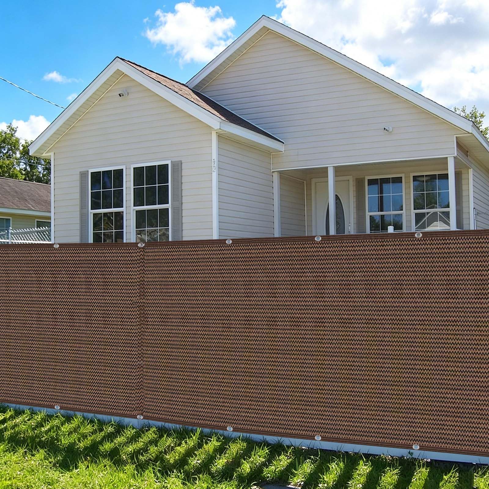 Frangivisto Balcone 110 x 750 cm HDPE Antistrappo Protezione Traspirabilità Protezione UV 95% Privacy, Copertura Privacy Recinzione con Corda Fascette pour Terrasse, Marrone