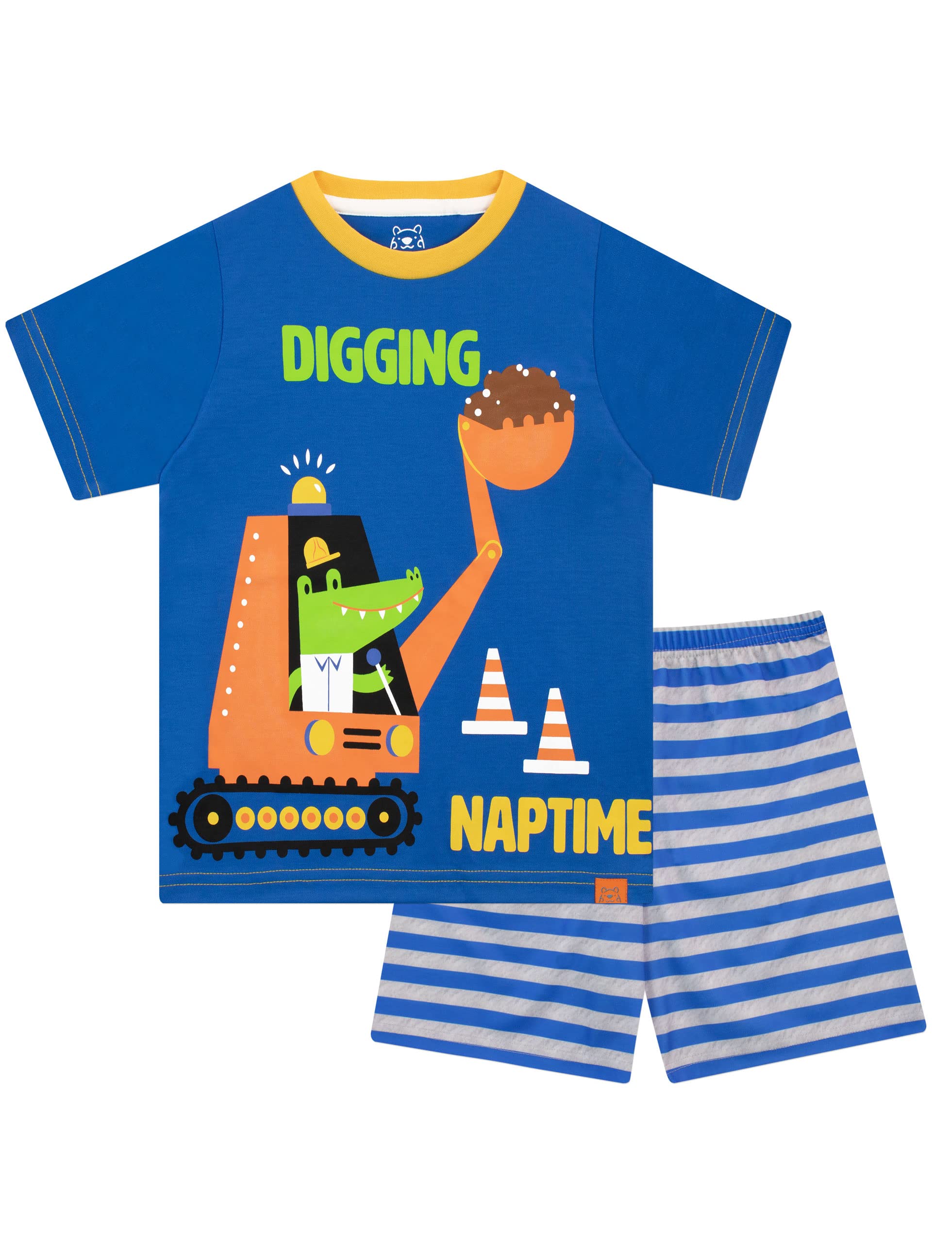 Harry Bear Boys Short Pyjamas Digger Blue 18-24 Months
