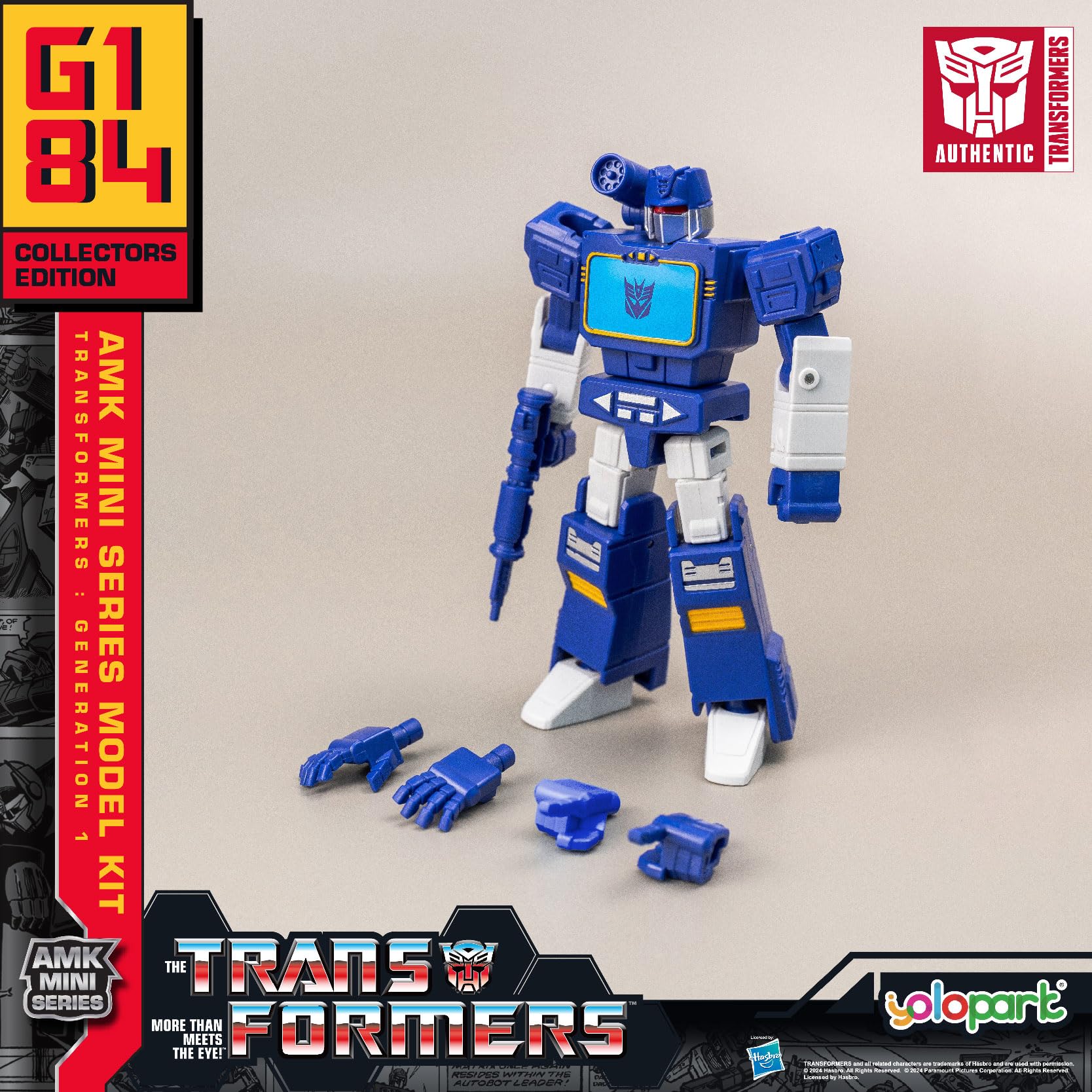 YOLOPARK Soundwave Transformer Toy, 11 cm Transformers G1 Decepticon Action Figures, Transformers Model Kit with Weapons, Toy for Boys Girls 8 Years Old and Up