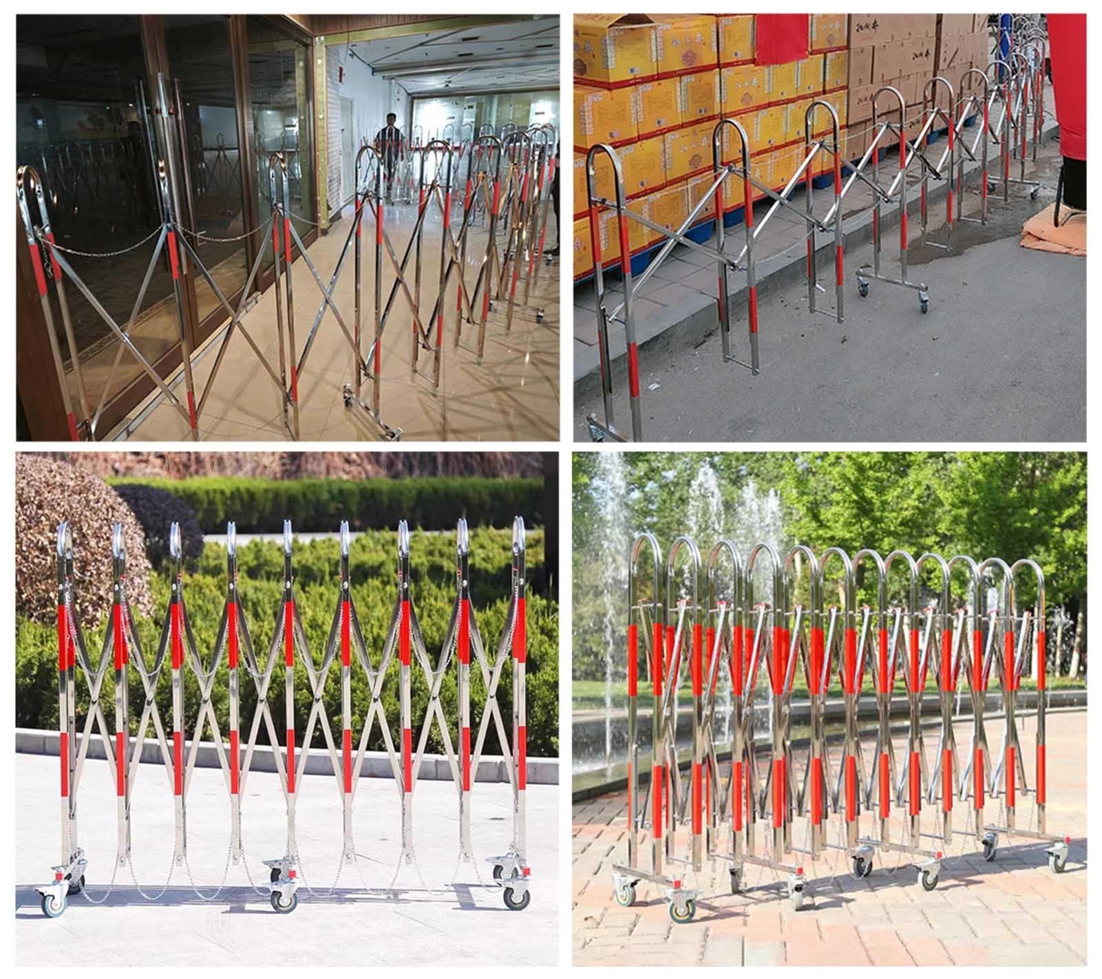 Genérico Barrera móvil Extensible: Barrera de Seguridad retráctil extralarga para Puertas de Garaje, almacenes y Control de Acceso a Eventos.