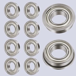 XIKE 10 Pcs MF105ZZ Bearings 5x10x4mm，Double Shield Seals Metal and Pre-Lubricated, Deep Groove Ball Bearing.