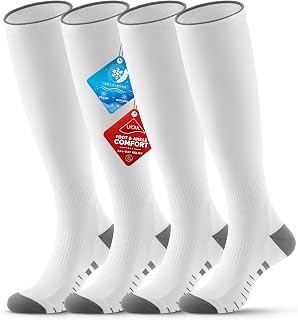Benirap Compression Socks for Women Men, Breathable for Flying, Running, Nurses, Pregnancy, 2 Pairs