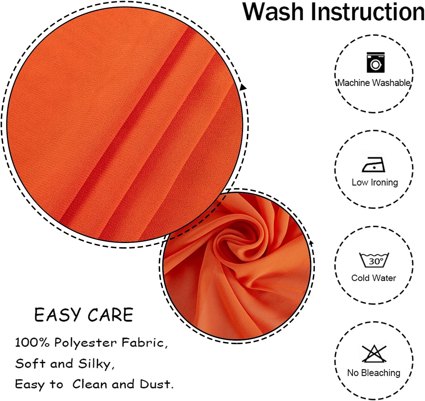 AMZLOKAE Orange Chiffon Wedding Arch Draping 29"x 216" 18Ft 4 Panels Sheer Curtain Backdrop for Outdoor Wedding & Party Decor, Birthday Party Decorations Photography Halloween