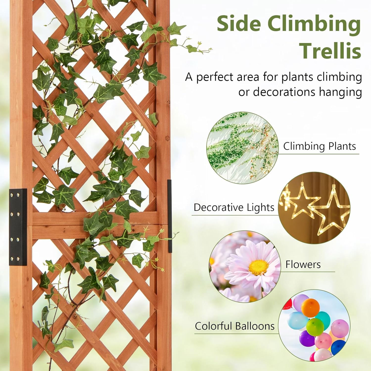 S AFSTAR 84" Wooden Garden Arbor, Plant Climbing Arch Trellis Pergola Archway Wedding Arch for Outdoor, Yard, Ceremony Christmas Decoration (Brown)