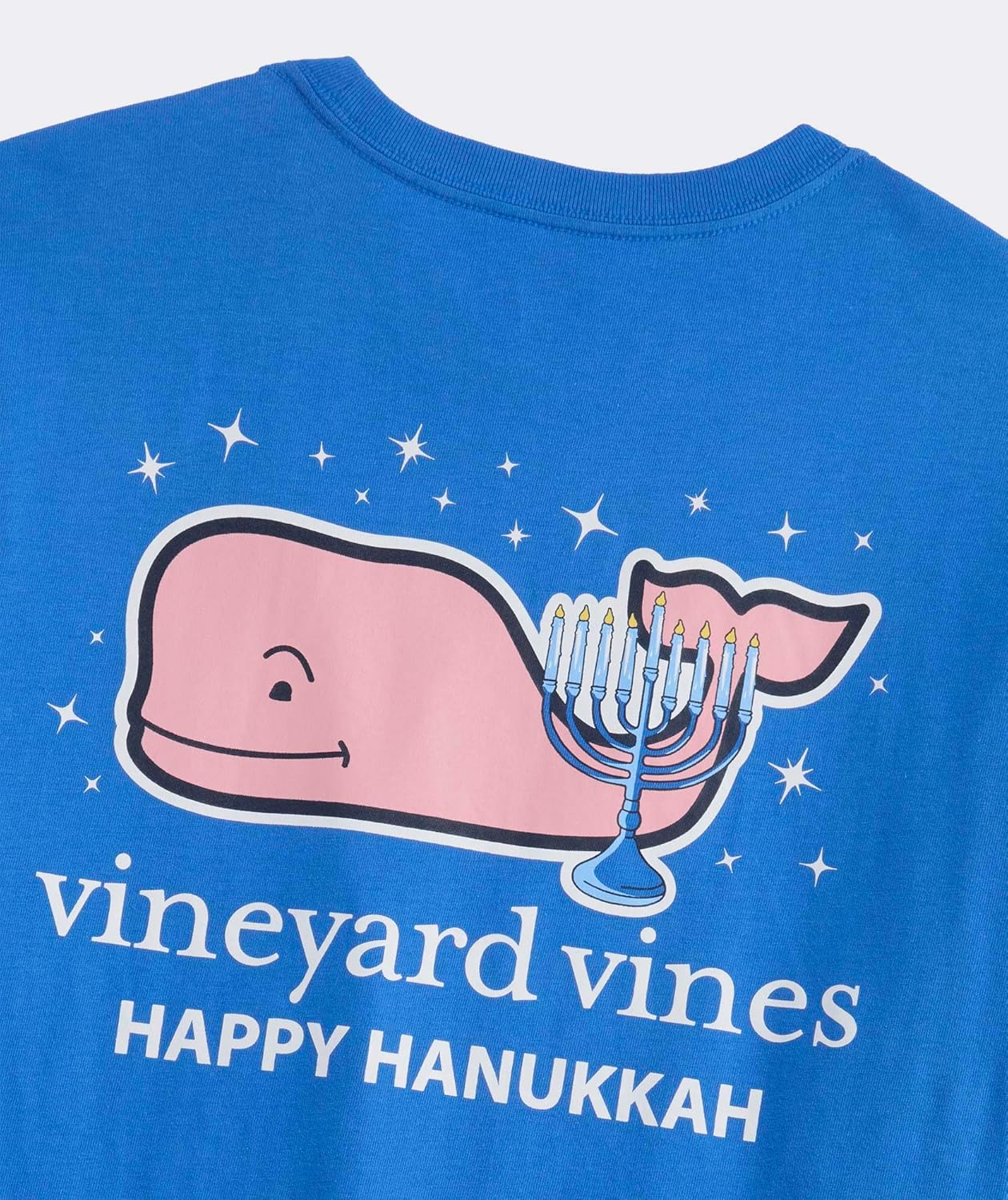 vineyard vines Men's Hanukkah Whale Long-Sleeve Pocket Tee