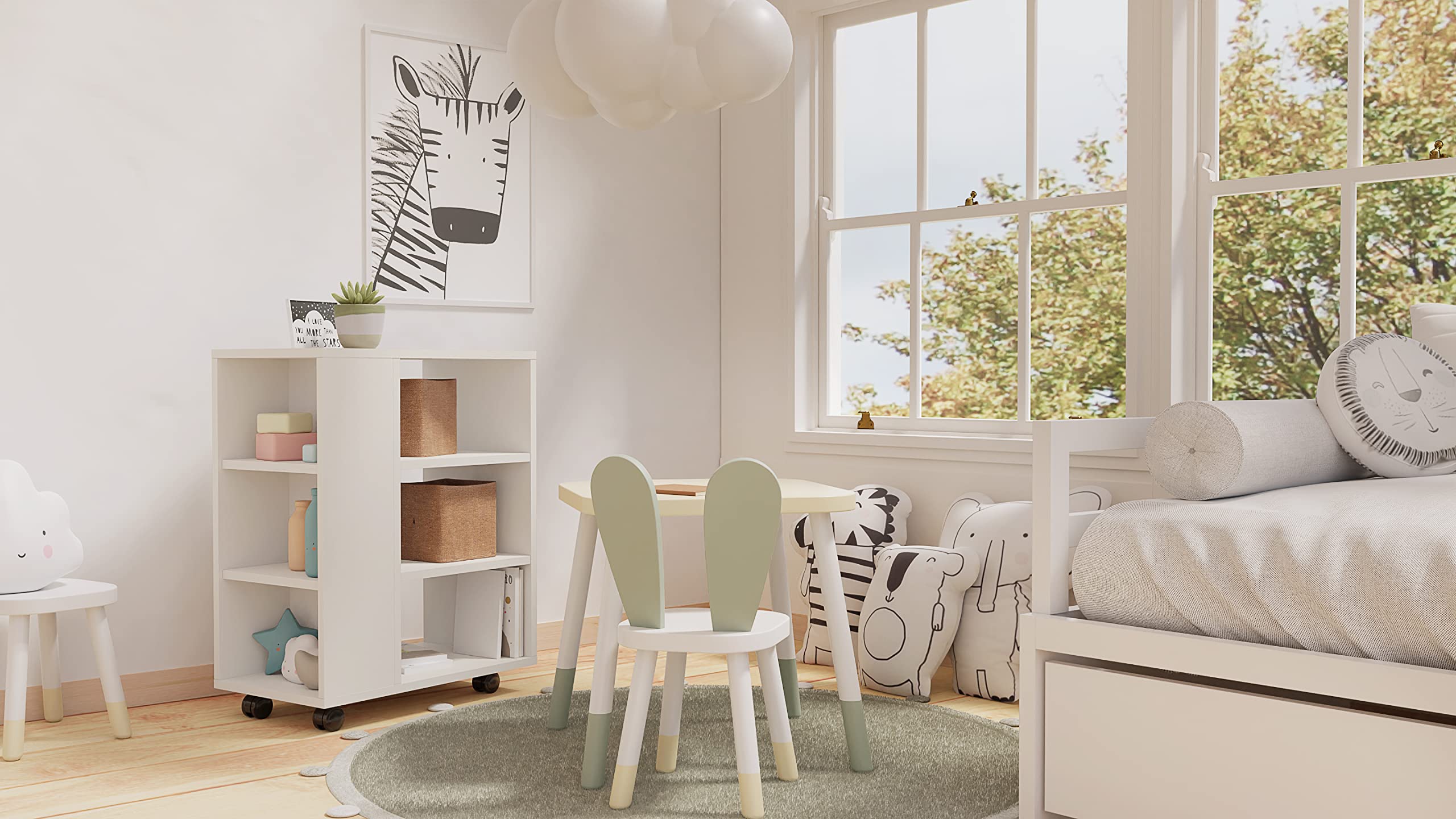 Druckertisch mit Rollen Weiß - Druckerständer - Regal Mit Rollen - Rolltisch - Druckerschrank - Multifunktionaler Druckerwagen - Druckerregal 3 Ebenen für Büro und Zuhause