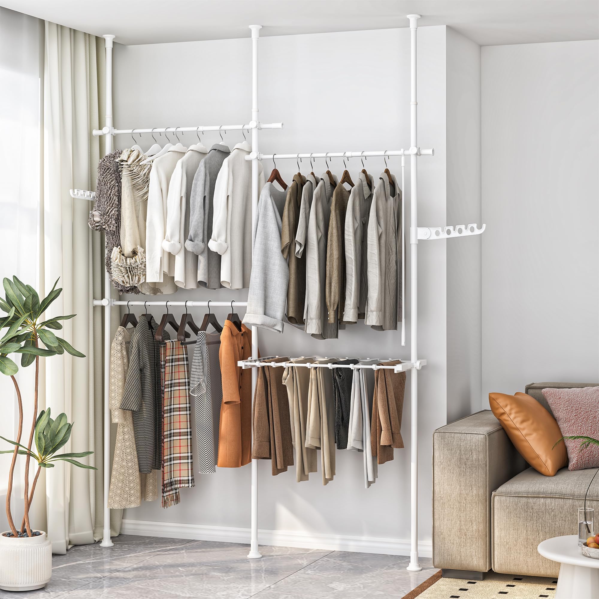 Amazon.com: DYN Ptah 2x2-Tier Floor to Ceiling Clothes Racks ...
