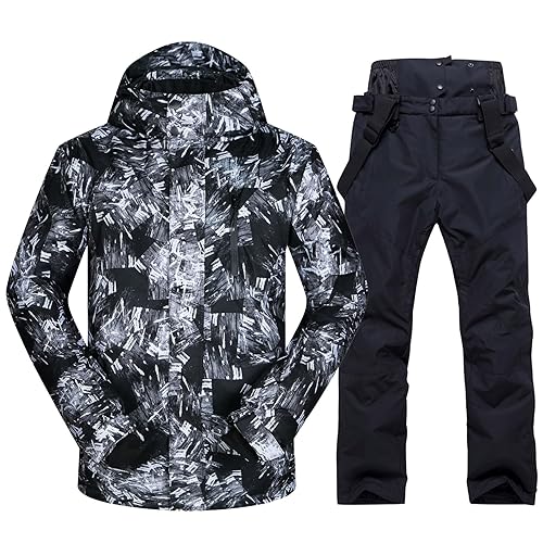 Mens Ski Jacket and Pants Set Ski Suit Winter Waterproof
