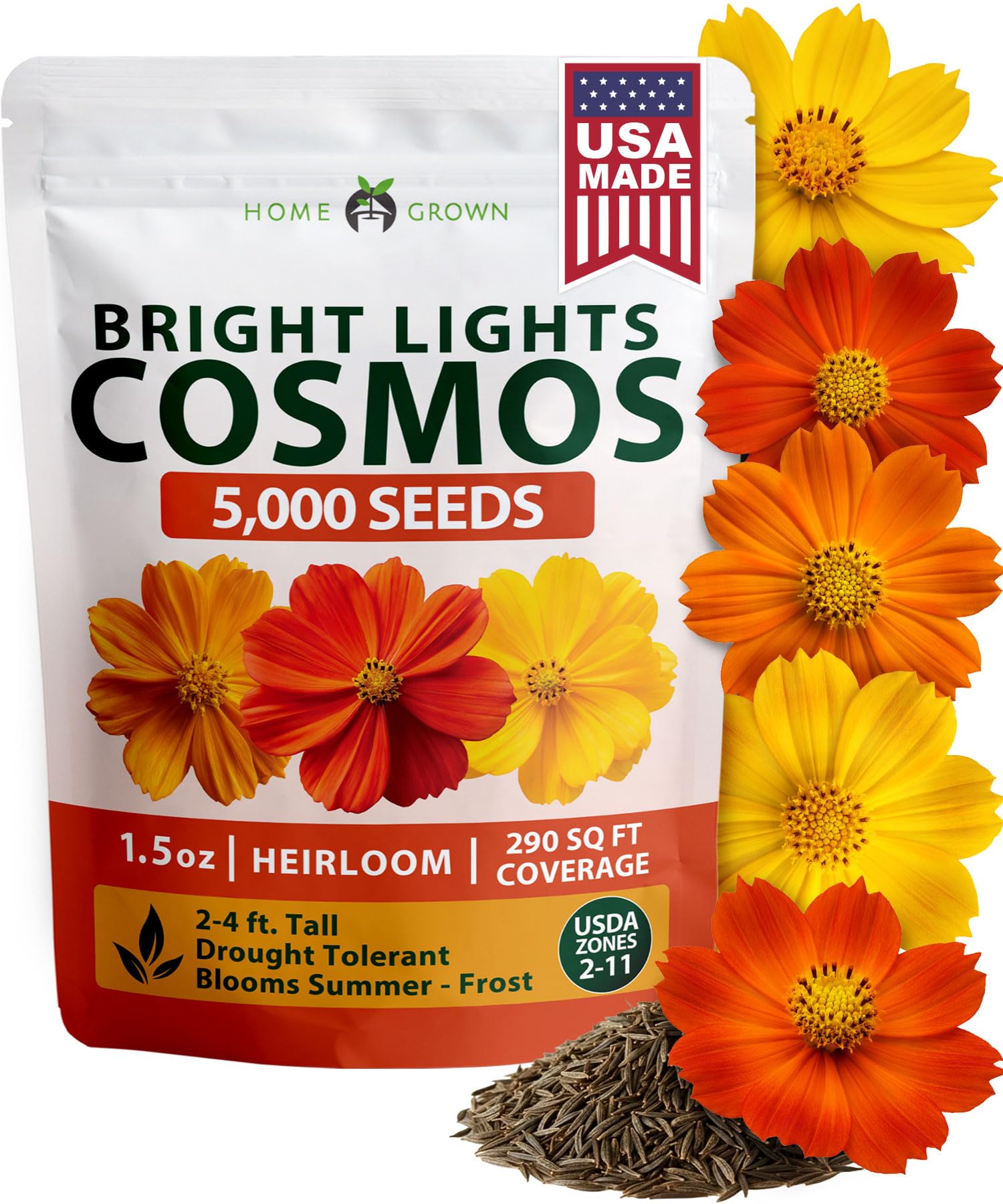 HOME GROWN Cosmos Bright Lights Mix Seeds