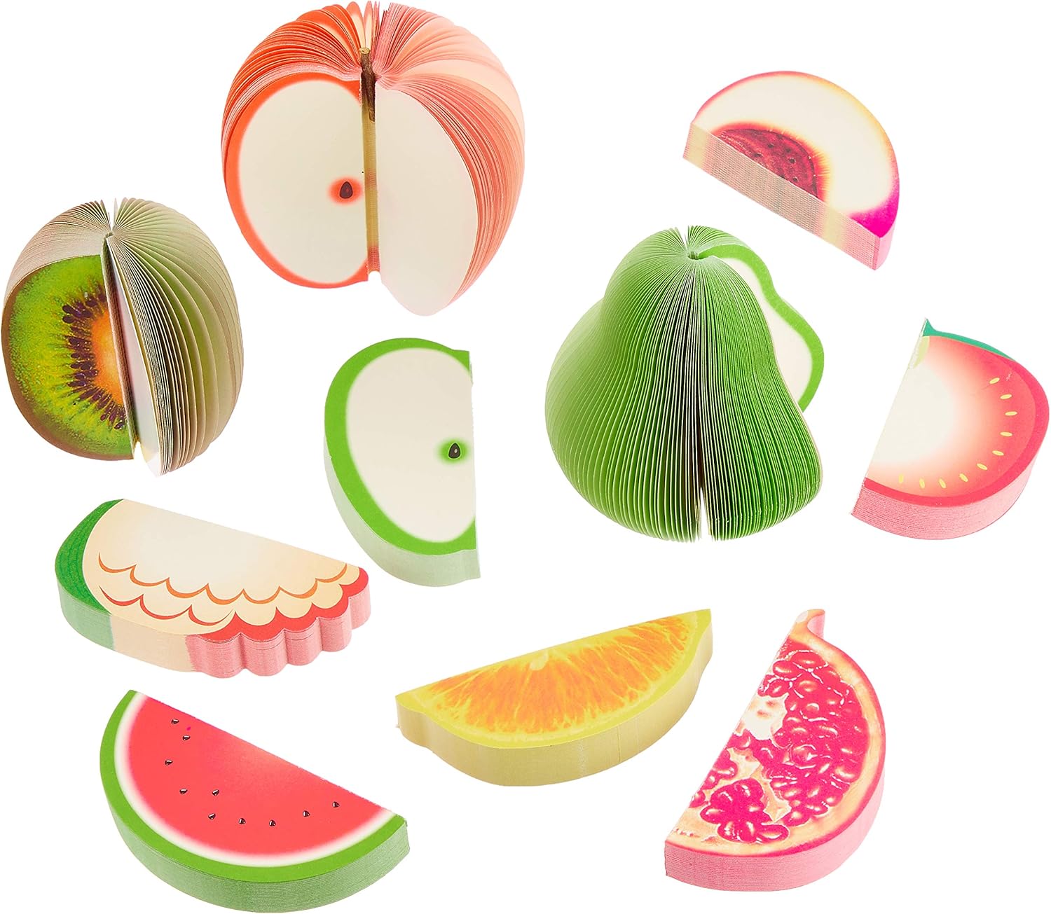 HANATORA Fruit Notepad, 3D, Cute, Stylish, Sticky Notes, Bookmark, Net Included, Set of 3, II